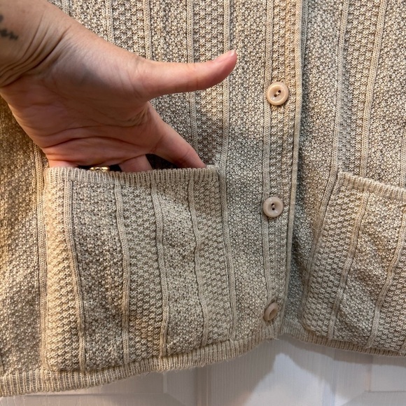 Made In Italy Wool Blend Sweater Vest Unisex Size L Lightweight Fisherman Boho - Picture 3 of 9